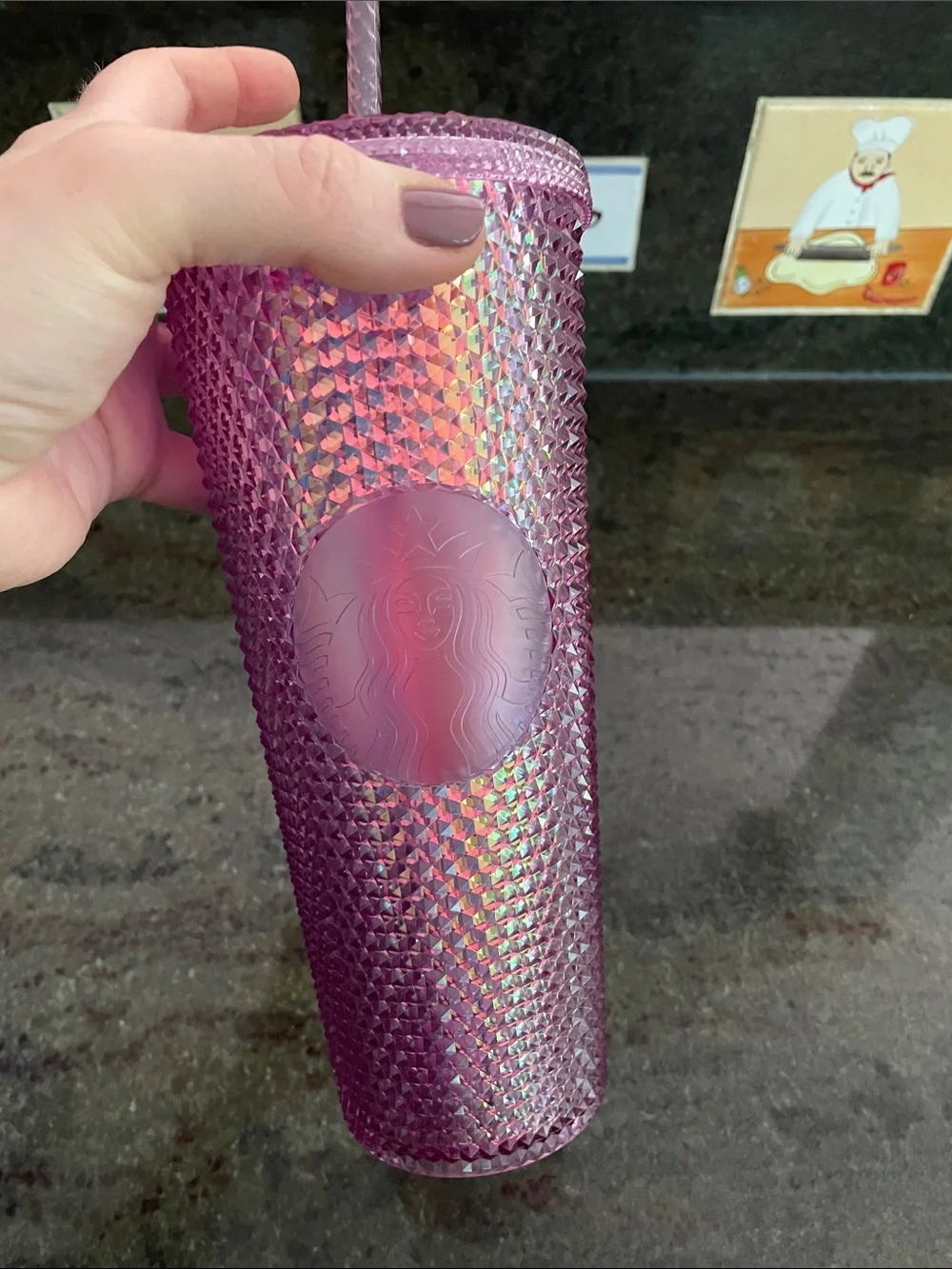 Starbucks Iridescent Purple Studded Tumbler Straw New Disney 50th Celebration
